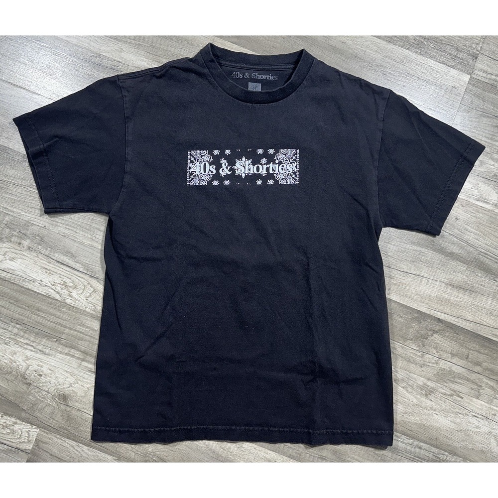 40s & Shorties Bandana Box Logo T-Shirt Men's Medium Black‎
